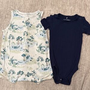 Posh Peanut Blue and Cream Bodysuits